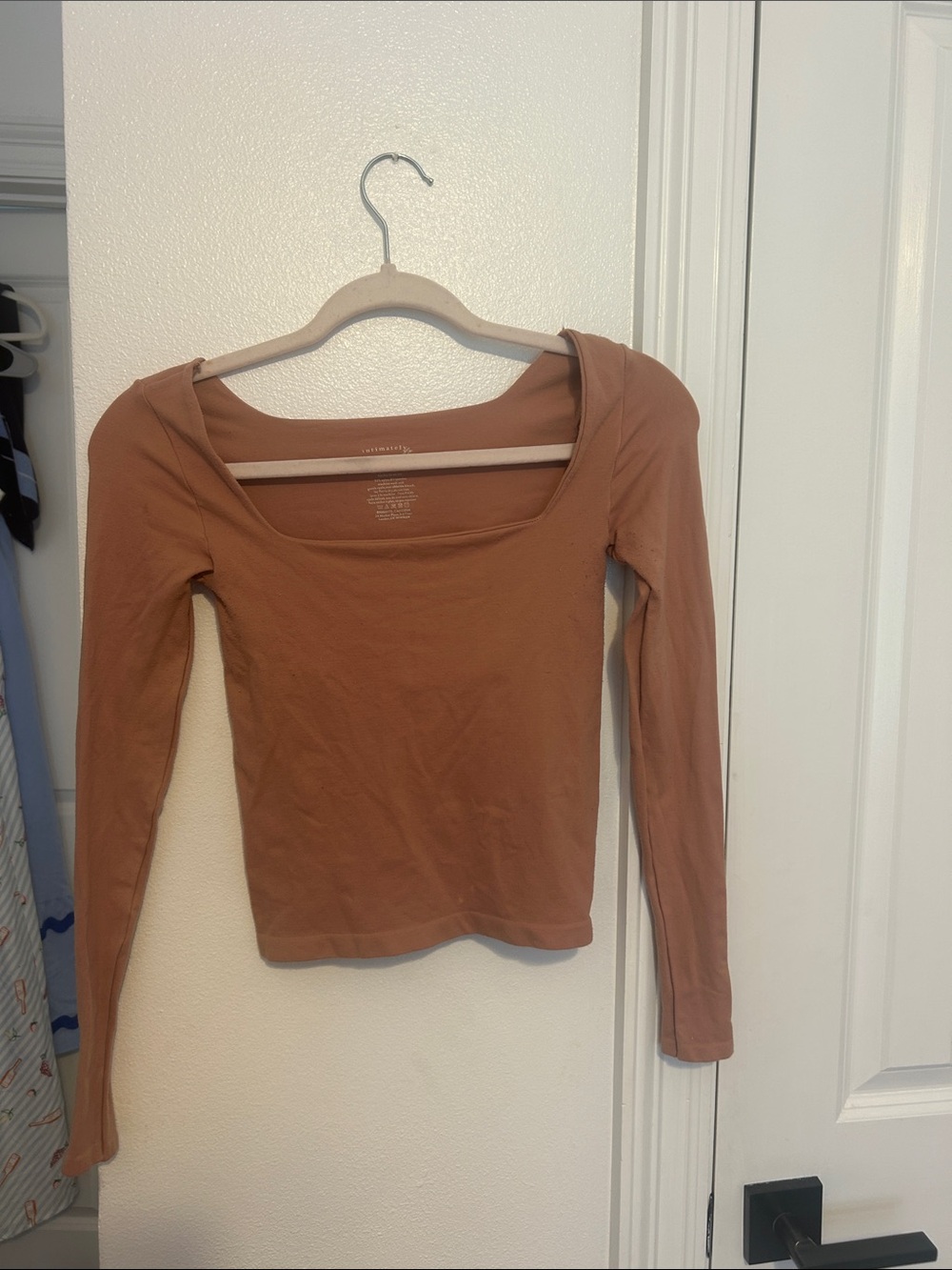 Women’s Free People Intimately Long-Sleeve Scoop Neck Top in Rose/Brown